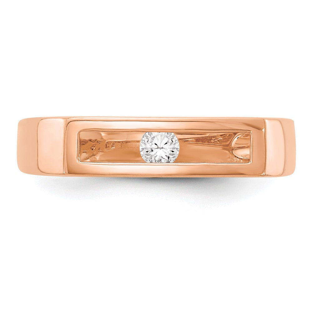 Damenring aus 14K Roségold, poliert, mit echten Diamanten