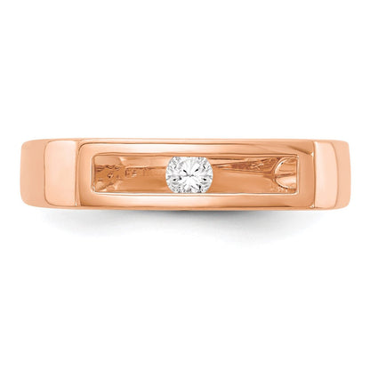 Damenring aus 14K Roségold, poliert, mit echten Diamanten