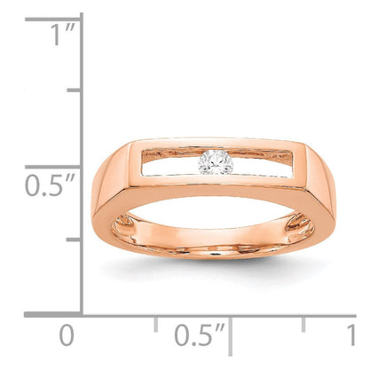 Damenring aus 14K Roségold, poliert, mit echten Diamanten