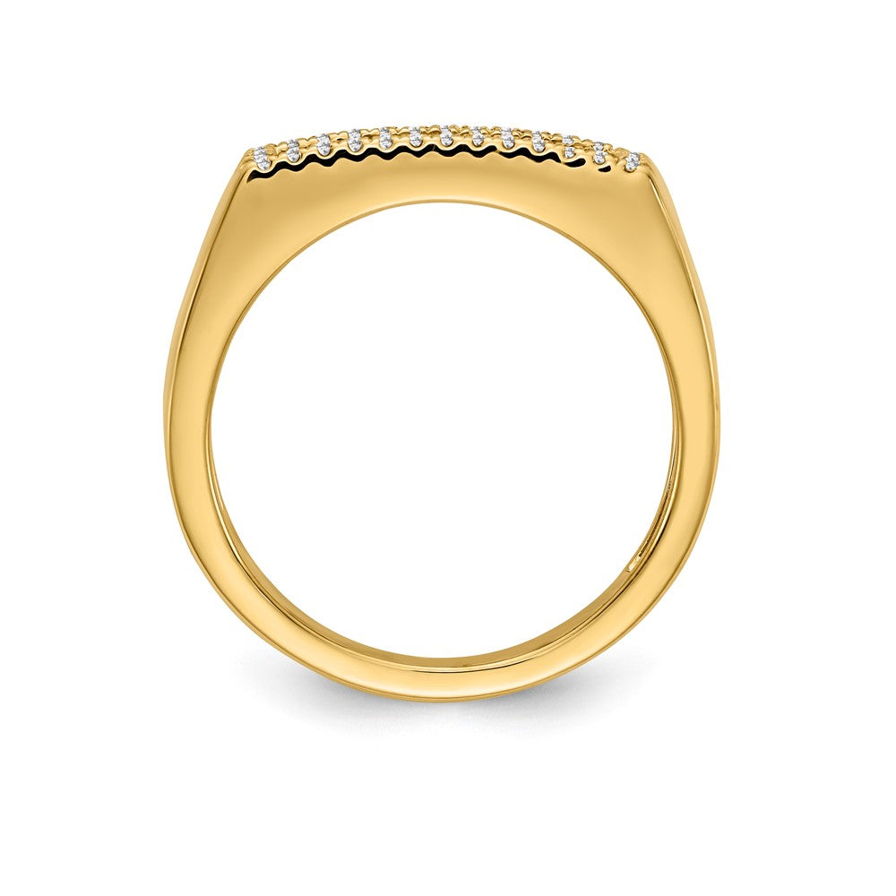 14K Gold Poliert Echtdiamant Ring