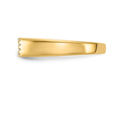 14K Gold Poliert Echtdiamant Ring
