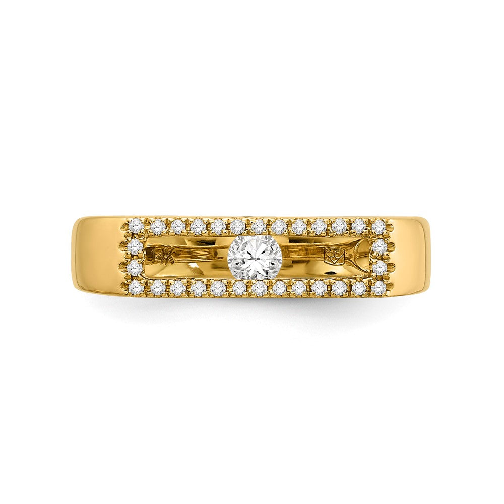 14K Gold Poliert Echtdiamant Ring