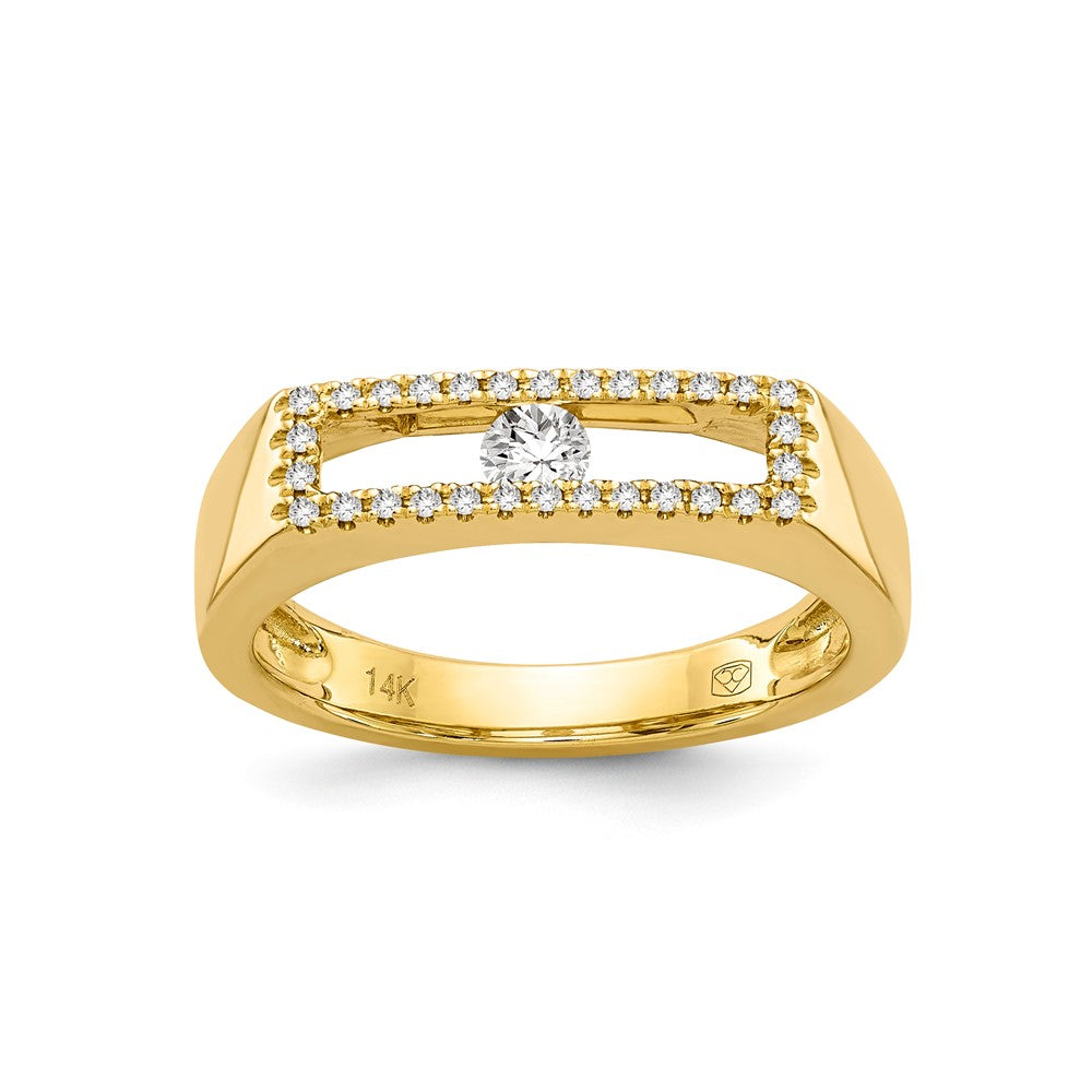 14K Gold Poliert Echtdiamant Ring