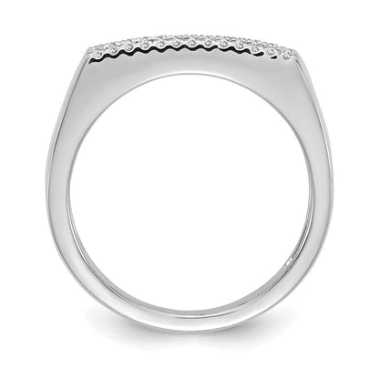 14K Weißgold Diamant-Ring, poliert