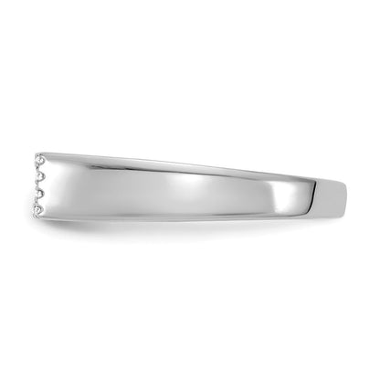 14K Weißgold Diamant-Ring, poliert
