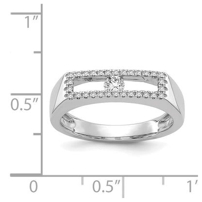 14K Weißgold Diamant-Ring, poliert