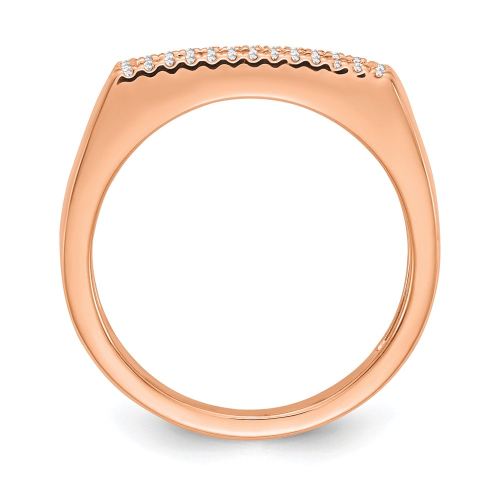 14K Roségold Polierter Ring mit echten Diamanten
