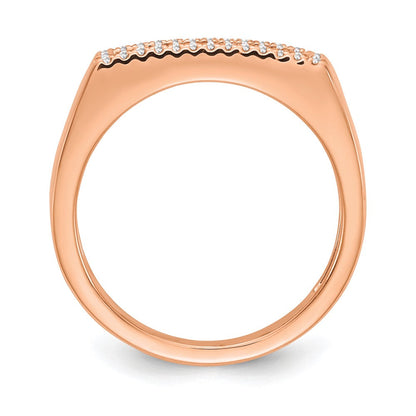 14K Roségold Polierter Ring mit echten Diamanten