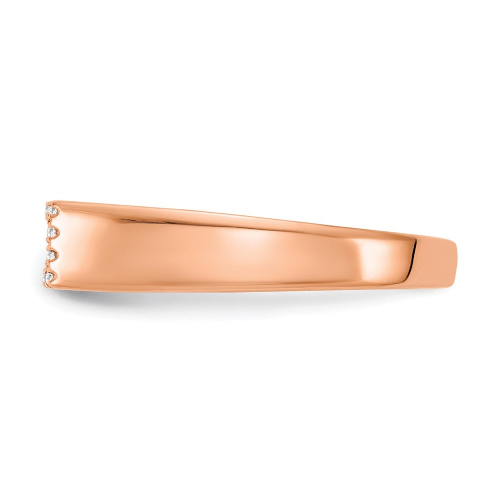 14K Roségold Polierter Ring mit echten Diamanten