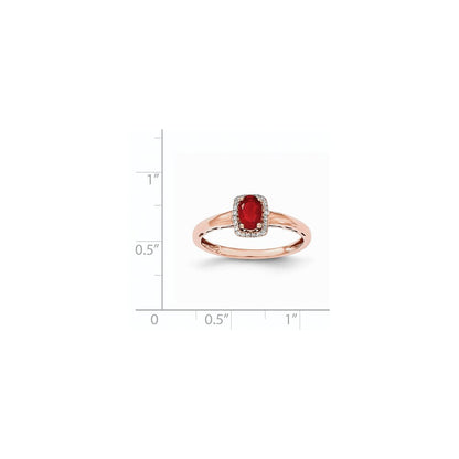 14K Roségold Oval Feuer Opal & Echt Diamant Rechteck Ring