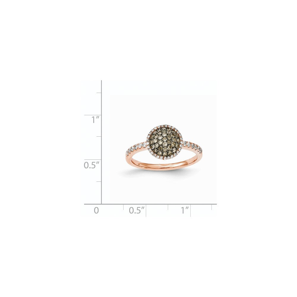 14K Roségold-Ring mit echten Diamanten und Pavé aus echten Champagner-Diamanten
