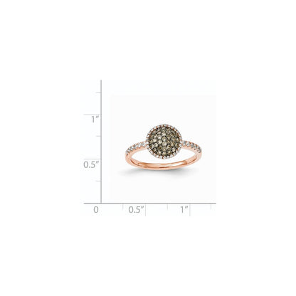 14K Roségold-Ring mit echten Diamanten und Pavé aus echten Champagner-Diamanten