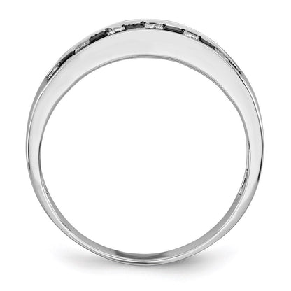 14K Weißgold Ring mit schwarzen und weißen Diamanten