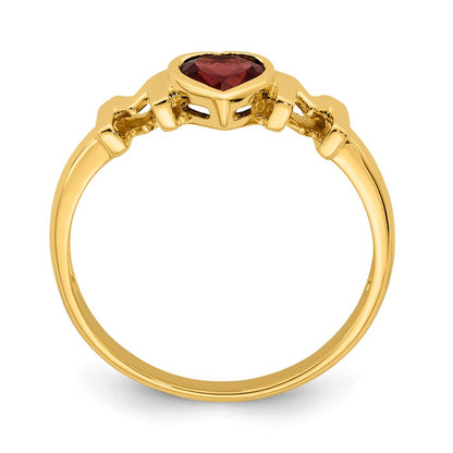14K Gelbgold Granat MOM-Ring