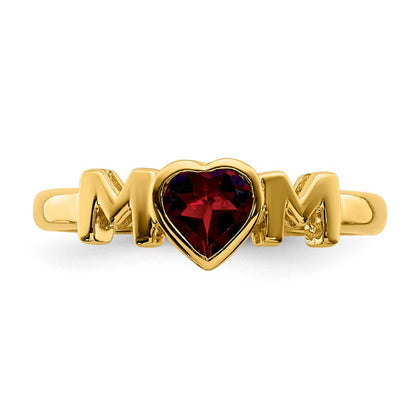 14K Gelbgold Granat MOM-Ring