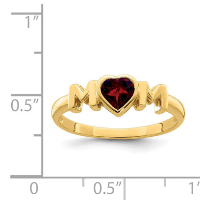 14K Gelbgold Granat MOM-Ring