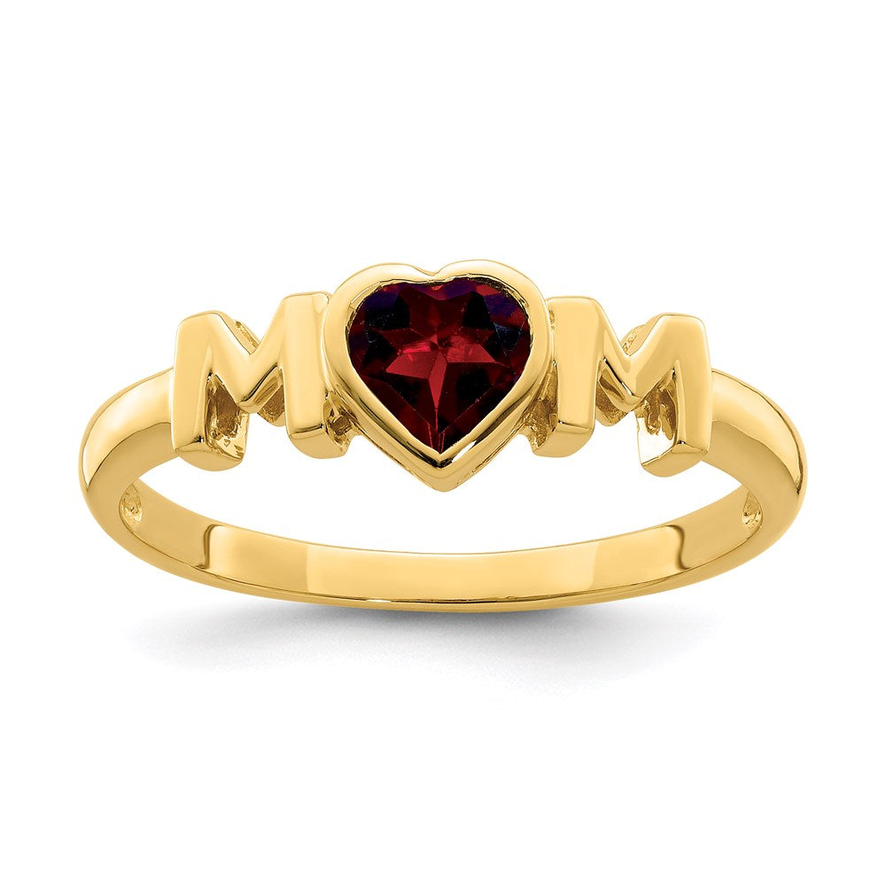 14K Gelbgold Granat MOM-Ring
