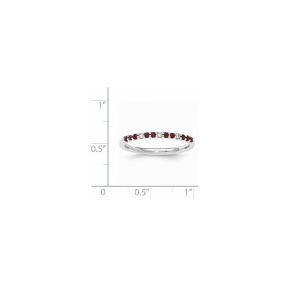 14K Weißgold Echt Diamant und Rubin Ring