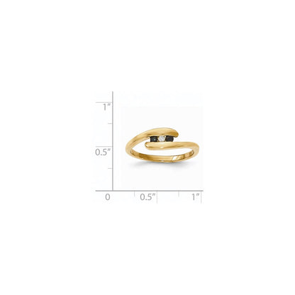 14K Gelbgold Saphir und Echt Diamant Ring