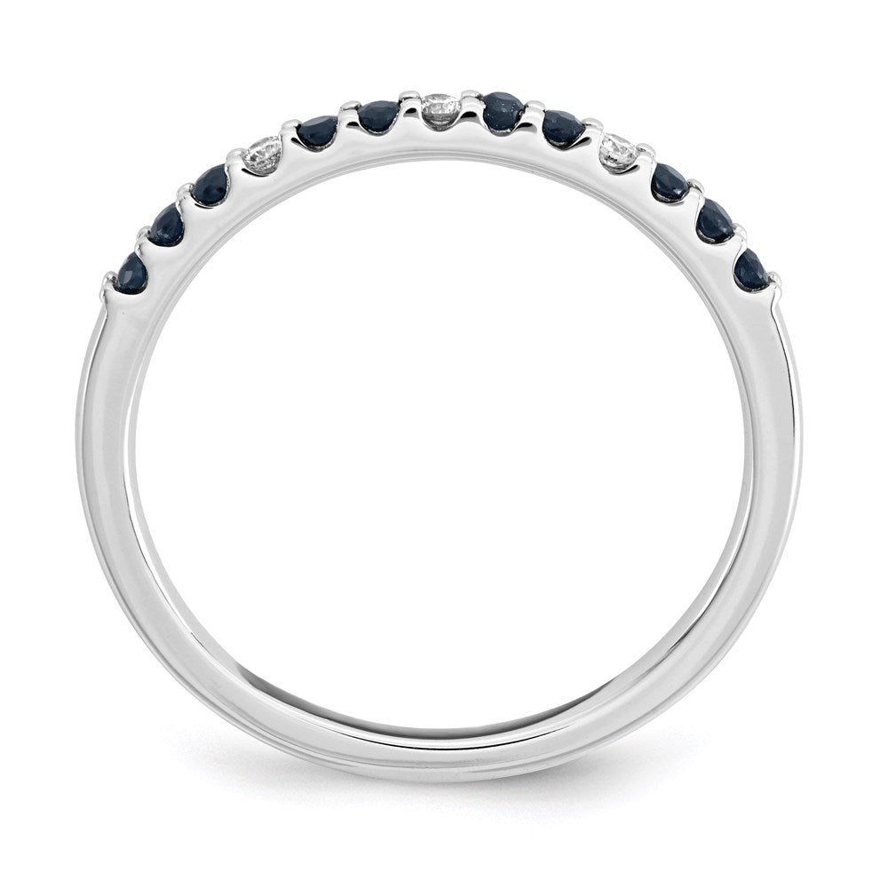 14K Weißgold Echt Diamant & Saphir Ring