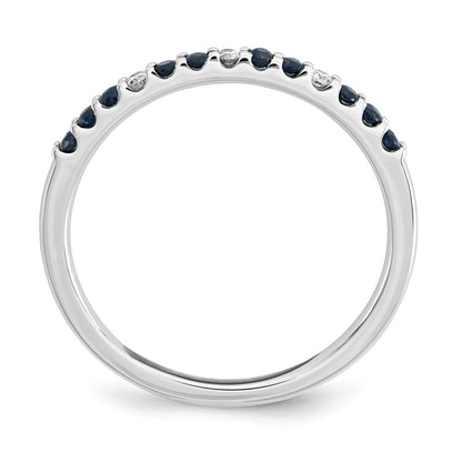 14K Weißgold Echt Diamant & Saphir Ring