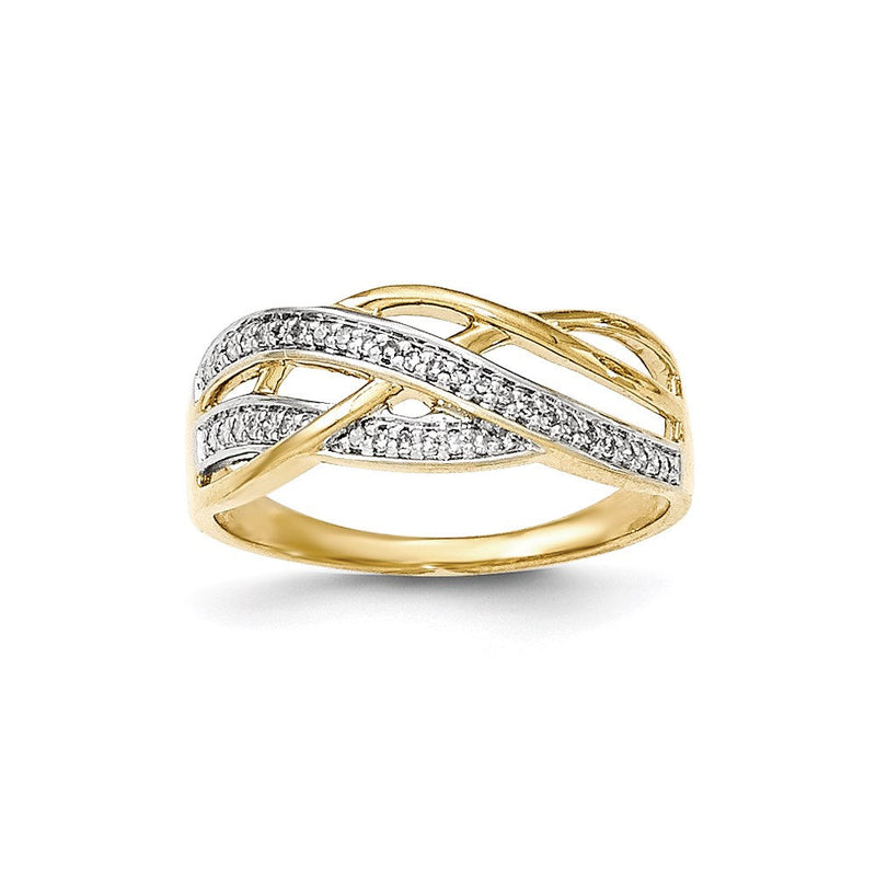14K Gelbgold Ring mit natürlichen Diamanten