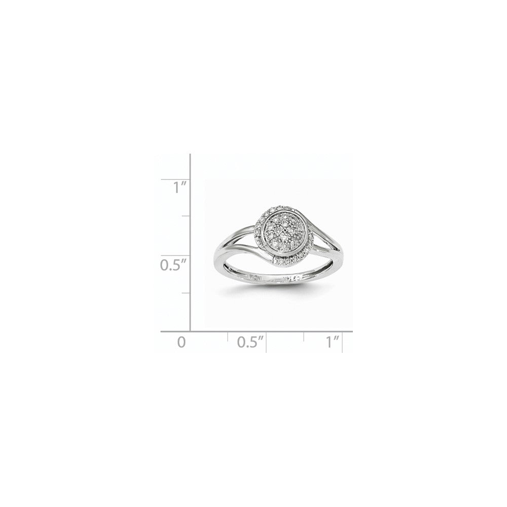 14K Weißgold Ring mit echten Diamanten im Rundschliff, Cluster-Design