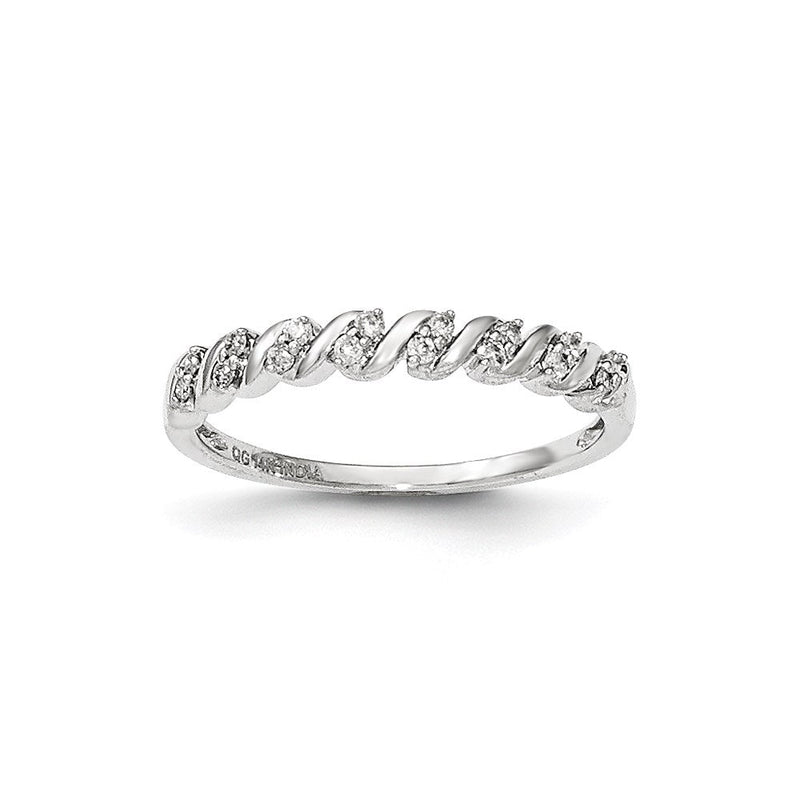 14K Weißgold Ring mit natürlichen Diamanten
