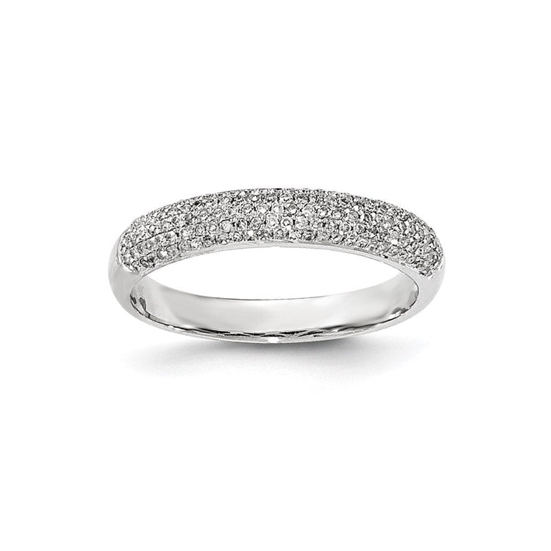 Ring aus 14K Weißgold mit Pavé-Diamanten