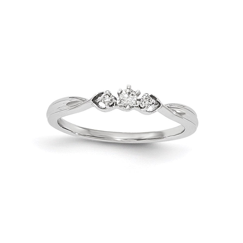 14K Weißgold Ring mit natürlichen Diamanten