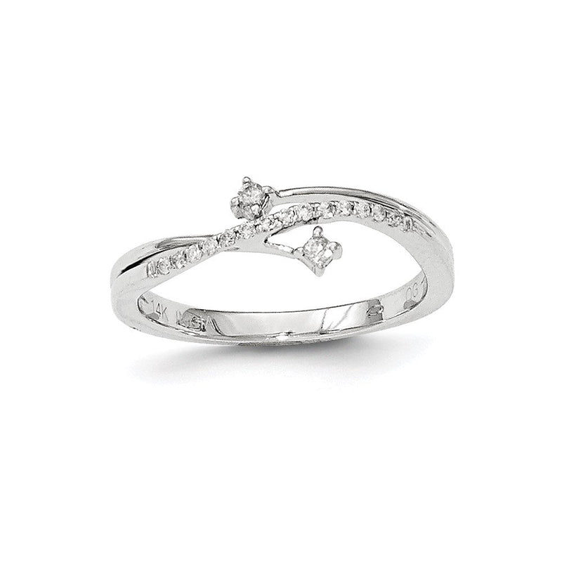 14K Weißgold Ring mit natürlichen Diamanten