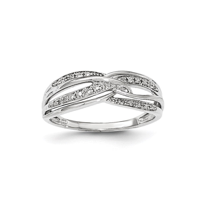 Ring mit natürlichen Diamanten aus 14K Weißgold