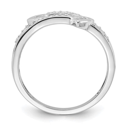 Ring in Herzform mit natürlichen Diamanten aus 14K Weißgold