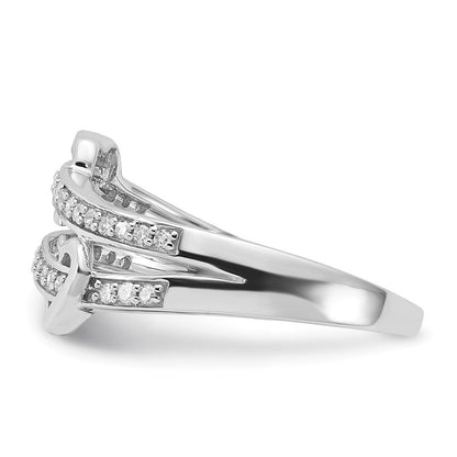 Ring in Herzform mit natürlichen Diamanten aus 14K Weißgold