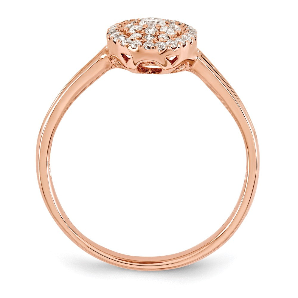 14K Roségold Ring mit echten Diamanten in Ovalschliff