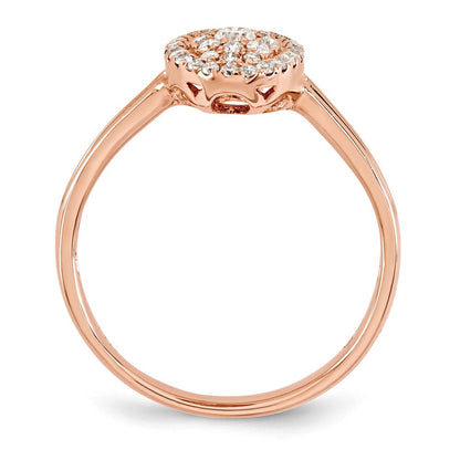 14K Roségold Ring mit echten Diamanten in Ovalschliff