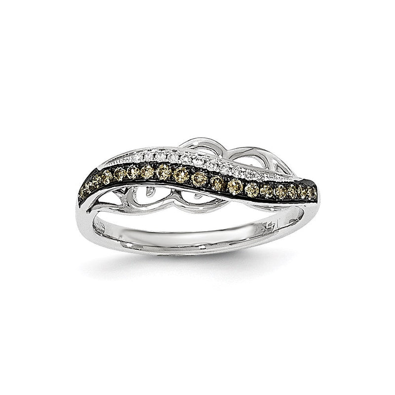 Ring aus 14K Weißgold & Schwarzrhodium mit Fantasie-Untergalerie und echten Diamanten