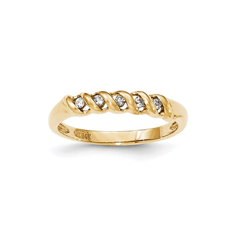 14K Gelbgold Ring mit natürlichen Diamanten, 0,1 ct Gesamtgewicht
