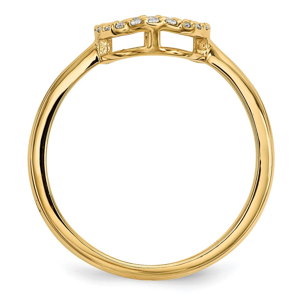 14K Gelbgold Diamant Offen Kreis Ring