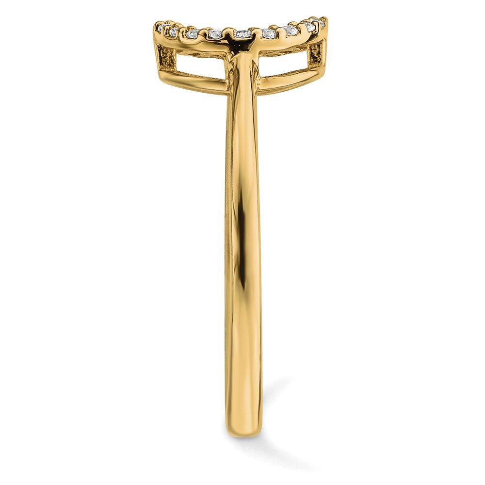 14K Gelbgold Diamant Offen Kreis Ring