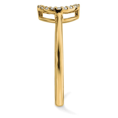 14K Gelbgold Diamant Offen Kreis Ring