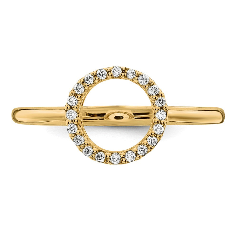 14K Gelbgold Diamant Offen Kreis Ring