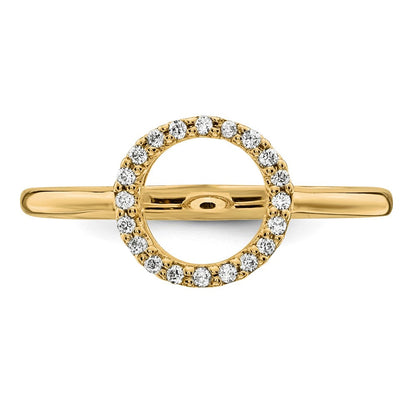 14K Gelbgold Diamant Offen Kreis Ring