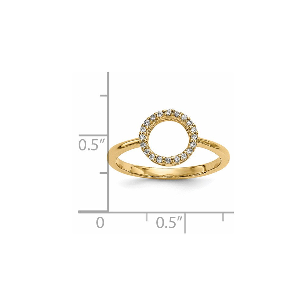 14K Gelbgold Diamant Offen Kreis Ring