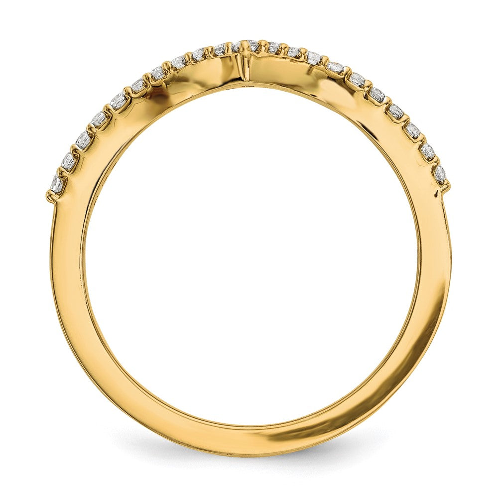 14K Gelbgold Diamant V Ring