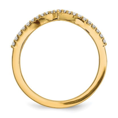 14K Gelbgold Diamant V Ring