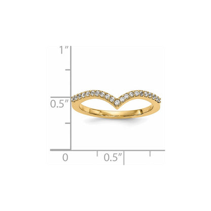 14K Gelbgold Diamant V Ring