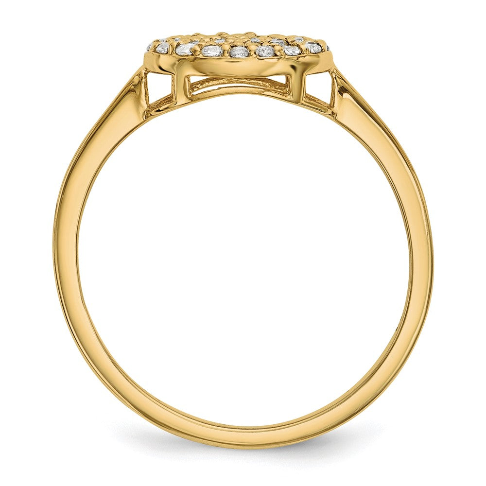 14K Gelbgold Diamant Cluster Oval Ring