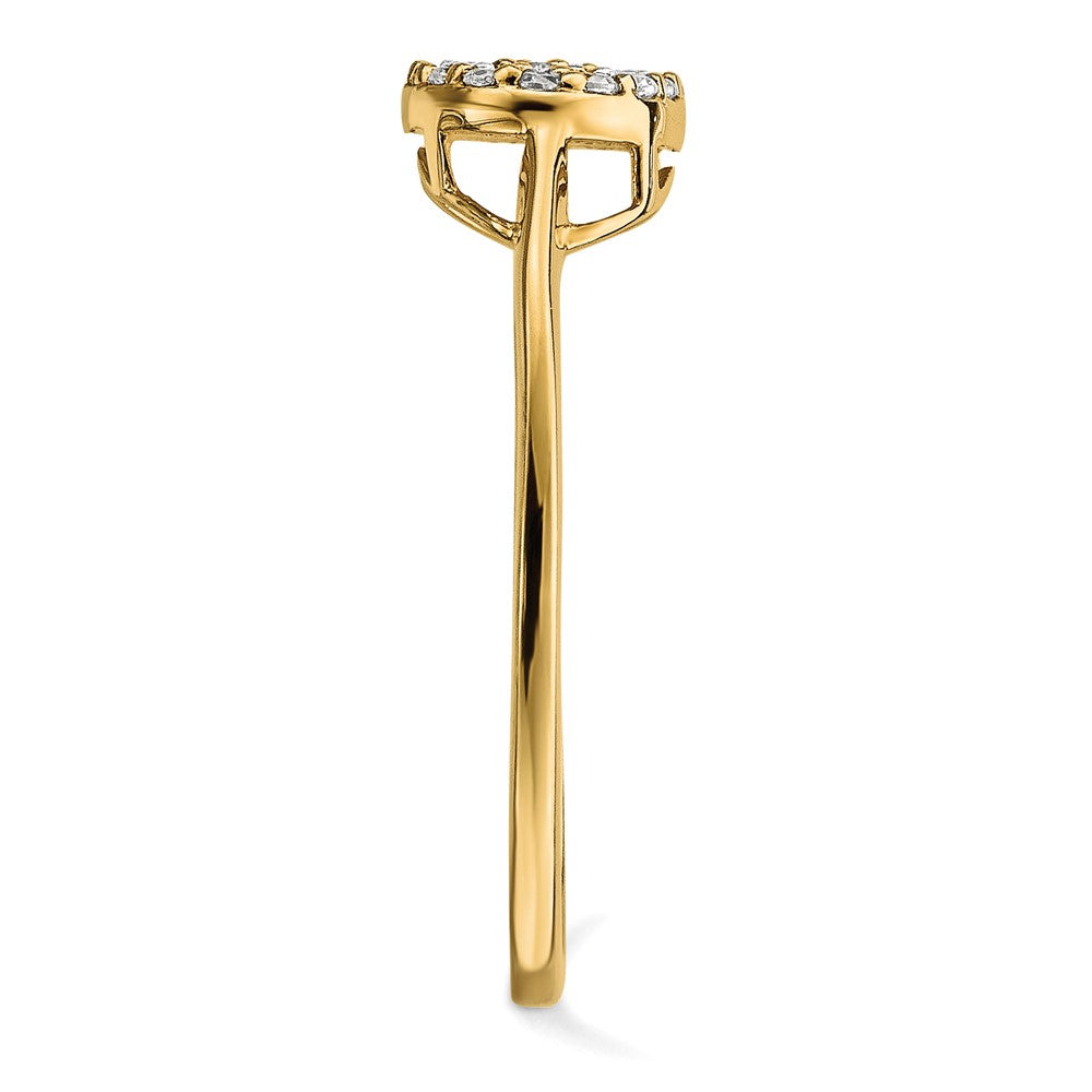 14K Gelbgold Diamant Cluster Oval Ring
