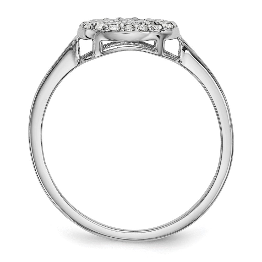 14K Weißgold Ring mit Diamant-Cluster, oval, echte Diamanten